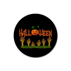 Halloween Rubber Round Coaster (4 Pack)  by Valentinaart