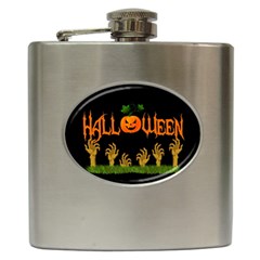 Halloween Hip Flask (6 Oz) by Valentinaart