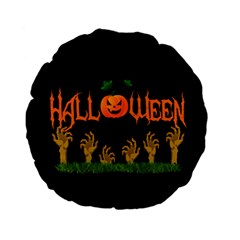 Halloween Standard 15  Premium Flano Round Cushions by Valentinaart