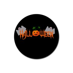 Halloween Rubber Round Coaster (4 Pack)  by Valentinaart