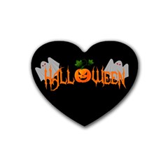 Halloween Heart Coaster (4 Pack)  by Valentinaart