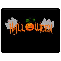 Halloween Fleece Blanket (large)  by Valentinaart