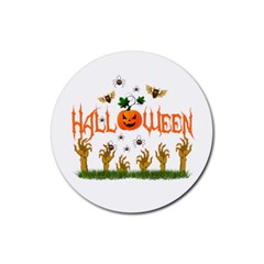 Halloween Rubber Coaster (round)  by Valentinaart