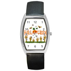 Halloween Barrel Style Metal Watch by Valentinaart