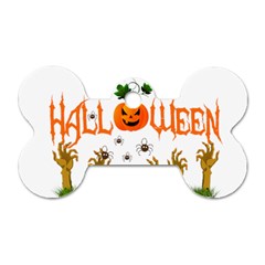 Halloween Dog Tag Bone (two Sides) by Valentinaart