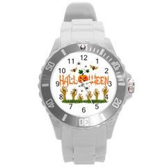 Halloween Round Plastic Sport Watch (l) by Valentinaart