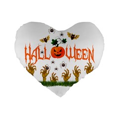 Halloween Standard 16  Premium Heart Shape Cushions by Valentinaart