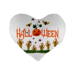 Halloween Standard 16  Premium Flano Heart Shape Cushions