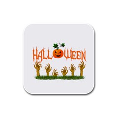 Halloween Rubber Square Coaster (4 Pack)  by Valentinaart