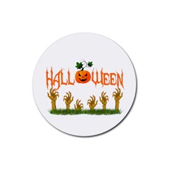 Halloween Rubber Coaster (round)  by Valentinaart