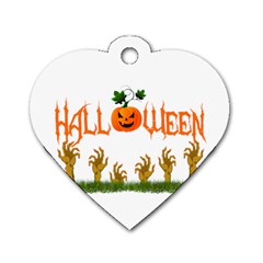 Halloween Dog Tag Heart (one Side) by Valentinaart