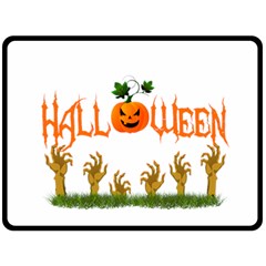 Halloween Fleece Blanket (large)  by Valentinaart