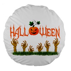 Halloween Large 18  Premium Round Cushions by Valentinaart