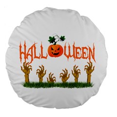 Halloween Large 18  Premium Flano Round Cushions by Valentinaart