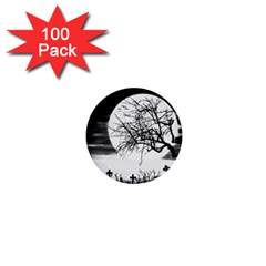 Halloween Landscape 1  Mini Buttons (100 Pack)  by Valentinaart