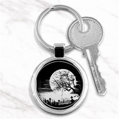 Halloween Landscape Key Chains (round)  by Valentinaart