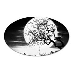 Halloween Landscape Oval Magnet by Valentinaart