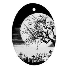 Halloween Landscape Oval Ornament (two Sides)