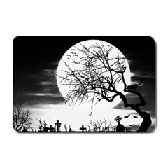 Halloween Landscape Small Doormat  by Valentinaart