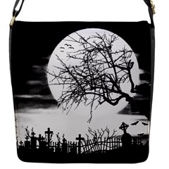 Halloween Landscape Flap Messenger Bag (s) by Valentinaart