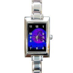 Halloween Landscape Rectangle Italian Charm Watch by Valentinaart