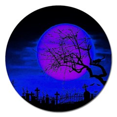 Halloween Landscape Magnet 5  (round) by Valentinaart