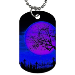 Halloween Landscape Dog Tag (one Side) by Valentinaart