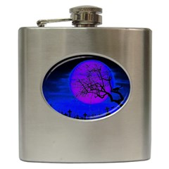 Halloween Landscape Hip Flask (6 Oz) by Valentinaart