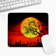 Halloween Landscape Large Mousepads by Valentinaart