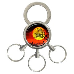 Halloween Landscape 3-ring Key Chains by Valentinaart