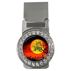 Halloween Landscape Money Clips (cz)  by Valentinaart