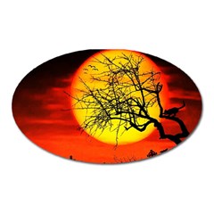 Halloween Landscape Oval Magnet by Valentinaart