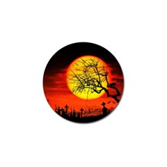 Halloween Landscape Golf Ball Marker by Valentinaart