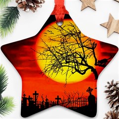 Halloween Landscape Star Ornament (two Sides) by Valentinaart