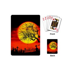 Halloween Landscape Playing Cards (mini)  by Valentinaart