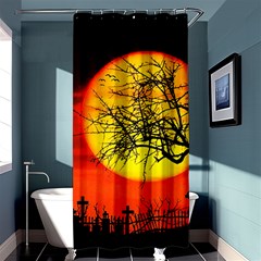 Halloween Landscape Shower Curtain 36  X 72  (stall)  by Valentinaart