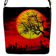 Halloween Landscape Flap Messenger Bag (s) by Valentinaart