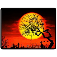 Halloween Landscape Double Sided Fleece Blanket (large)  by Valentinaart