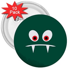 Angry Monster 3  Buttons (10 Pack)  by linceazul