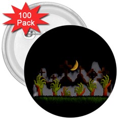 Halloween Zombie Hands 3  Buttons (100 Pack)  by Valentinaart