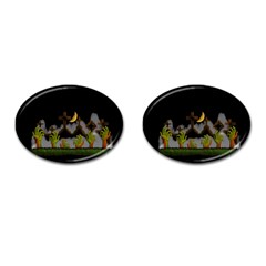 Halloween Zombie Hands Cufflinks (oval) by Valentinaart