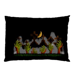 Halloween Zombie Hands Pillow Case (two Sides) by Valentinaart