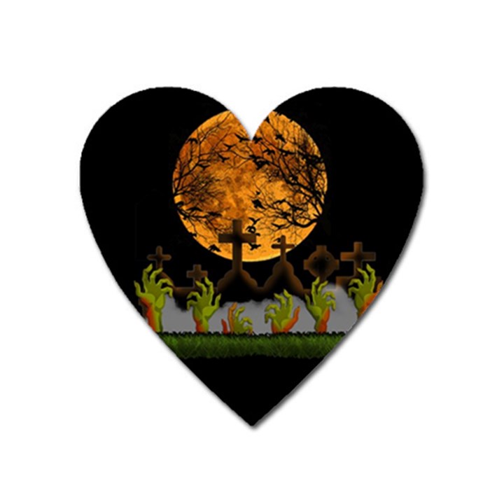 Halloween Zombie Hands Heart Magnet