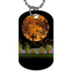 Halloween Zombie Hands Dog Tag (one Side) by Valentinaart