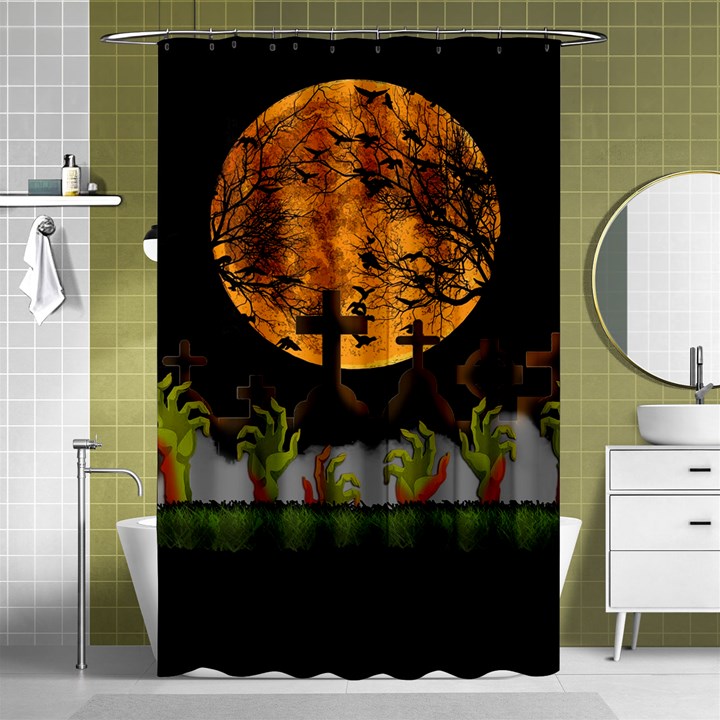 Halloween Zombie Hands Shower Curtain 48  x 72  (Small) 