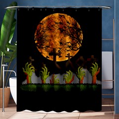 Halloween Zombie Hands Shower Curtain 60  X 72  (medium)  by Valentinaart