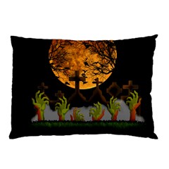 Halloween Zombie Hands Pillow Case (two Sides) by Valentinaart