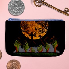 Halloween Zombie Hands Large Coin Purse by Valentinaart