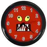 Funny Monster Face Wall Clocks (Black) Front