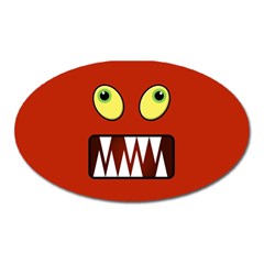 Funny Monster Face Oval Magnet